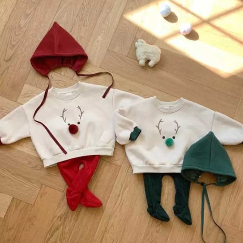 【BABY】韓国風トナカイ＆ポンポントレーナーSK102828