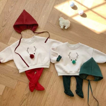 【BABY】韓国風トナカイ＆ポンポントレーナーSK102828