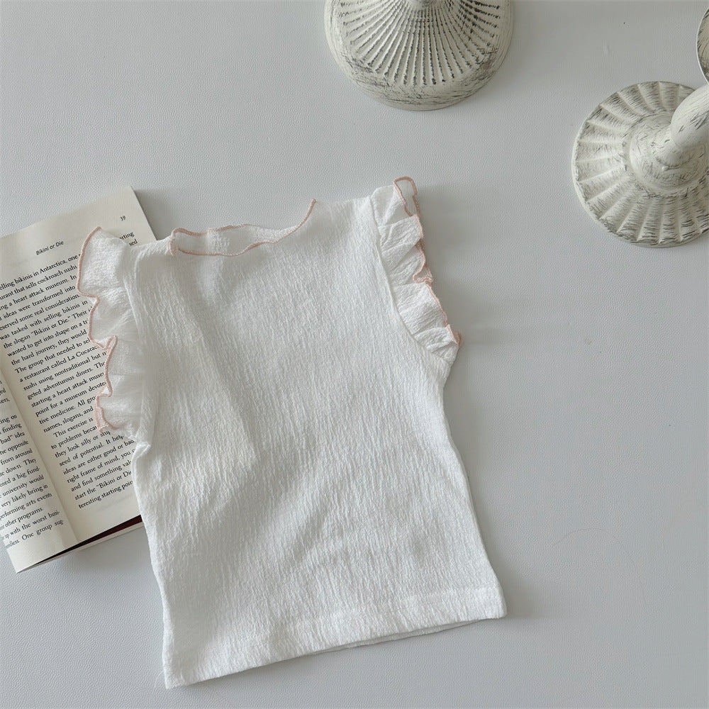 【BABY】夏新作 無地フリル袖TシャツSK091320