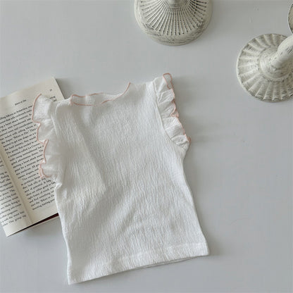 【BABY】夏新作 無地フリル袖TシャツSK091320