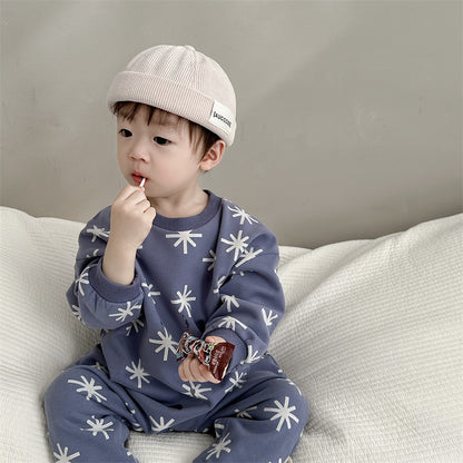 【BABY】雪の結晶柄オールインワンSK11528