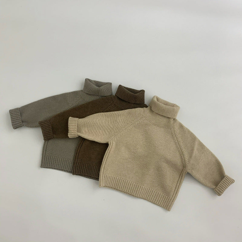 【BABY&KID】無地太編みハイネックニットセーターSK023013