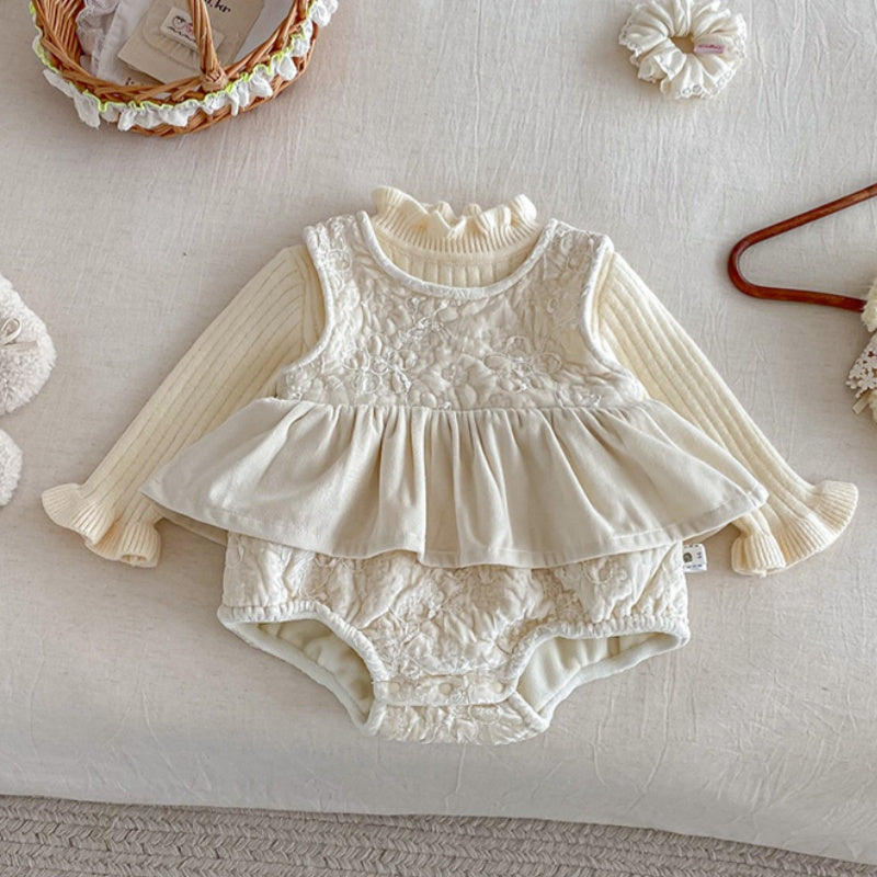 【BABY】冬新作ジャカードキルティングあったかカバーオールSK103006