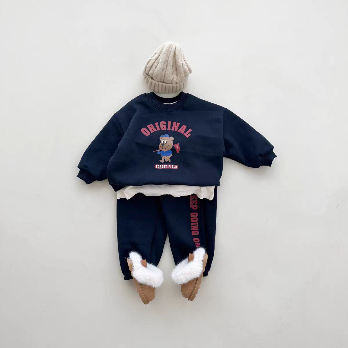 【BABY&KID】韓国風 クマ柄セットアップSK023102