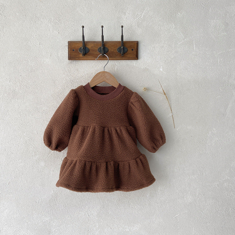 【BABY&KID】冬新作女の子の純色冬ワンピースSK11316