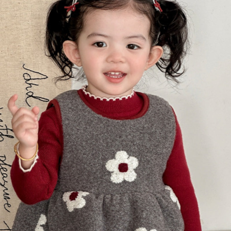 【BABY】冬新作レトロ花柄ジャンパースカートSK102724