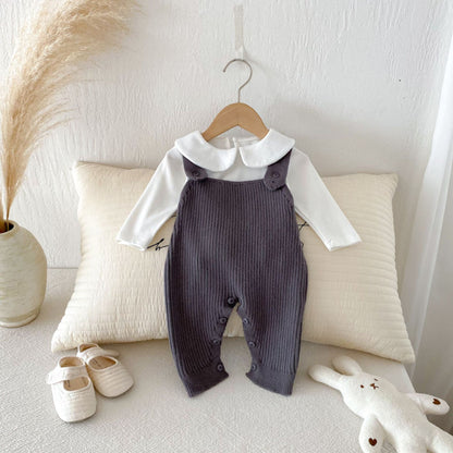 【BABY】シンプルニットサロペットSK092529