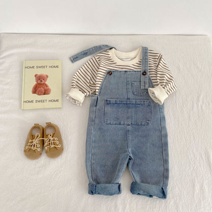【BABY&KID】ポケット付きデニムサロペットSK100743