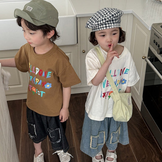 【BABY&KID】夏新作 レタード半袖TシャツSK080514