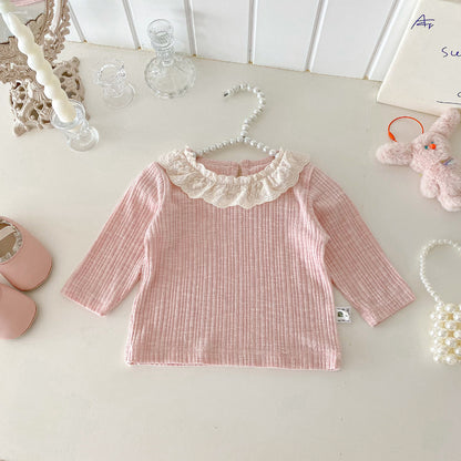 【BABY】花柄ニットカーデ＆サロペット、レースTシャツSK101416