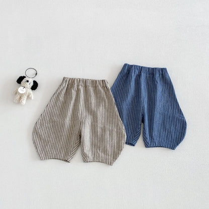 【BABY&KID】夏新作ストライプリラックスパンツ＆カートゥーンプリントシャツSK104622