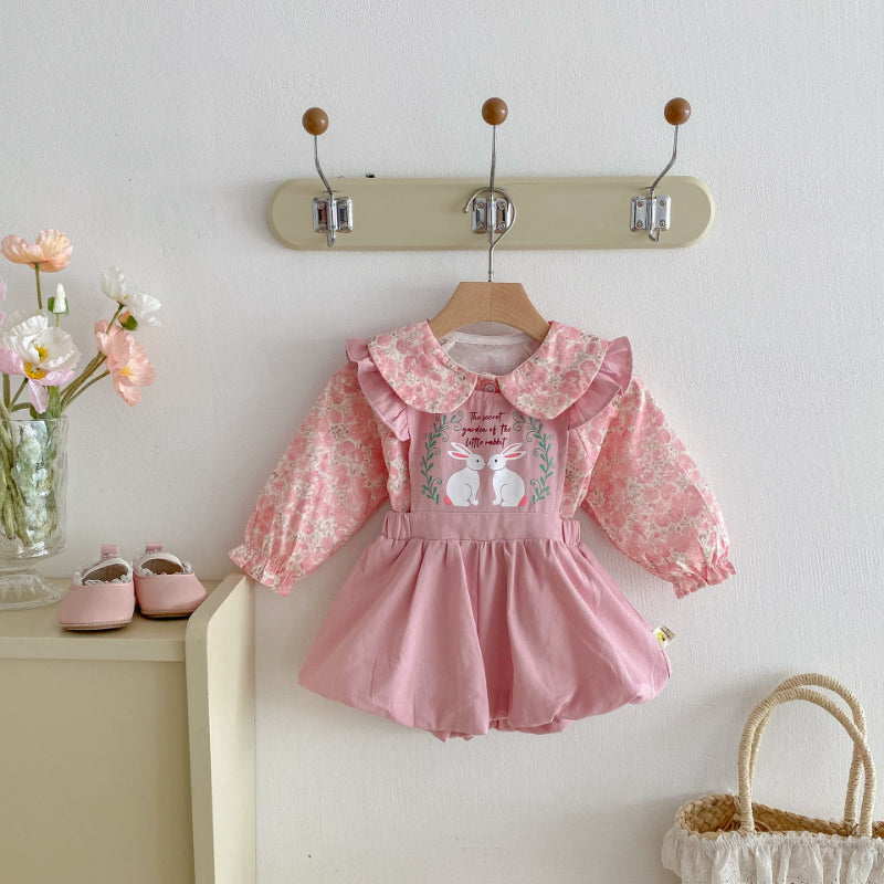 【BABY】うさぎサロペットパンツ（ショートパンツ）SK092309