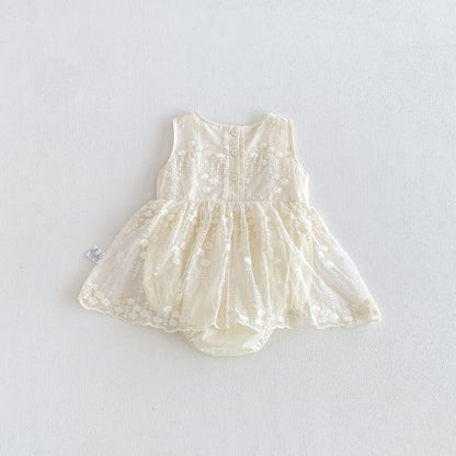 【BABY】夏新作刺繍チュールロンパースSK106510