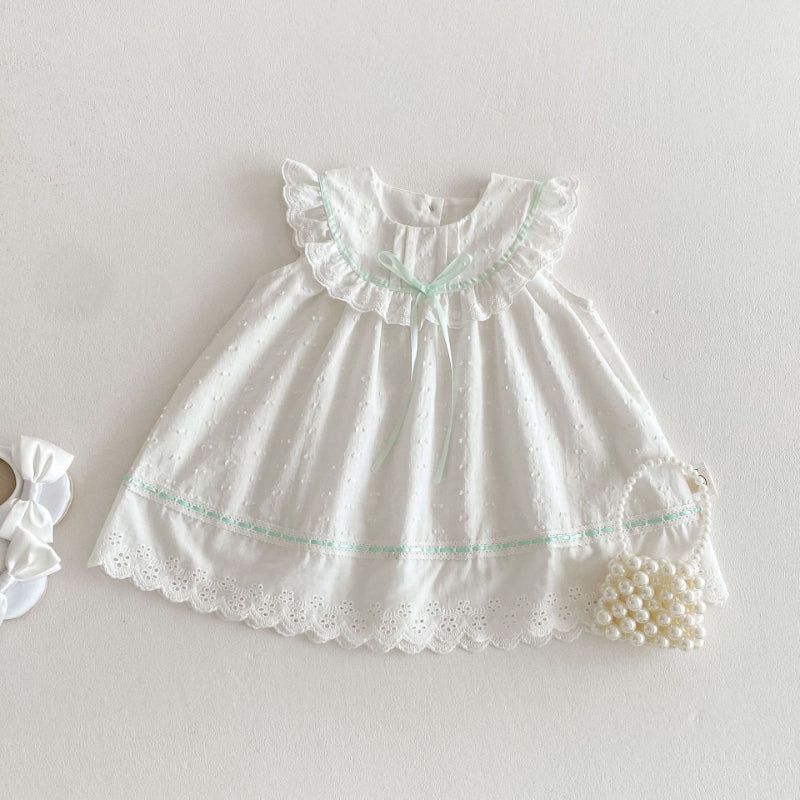 【BABY&KID】夏新作 レース襟プリンセスワンピースSK070508