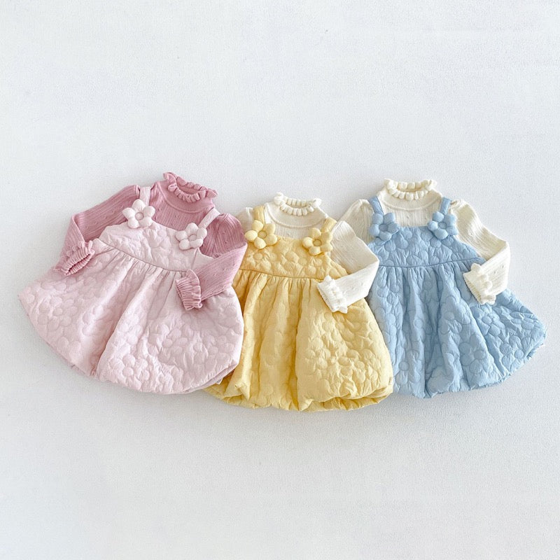 【BABY&KID】冬新作厚手フラワーワンピース、ハイネックニットSK107725
