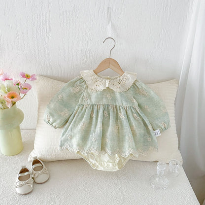 【BABY】丸襟刺繍ロンパースSK107906