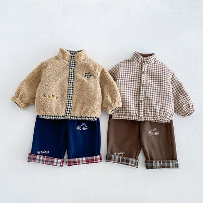 【BABY&KID】冬新作リバーシブル厚手ジャケット、折り返しパンツSK107715