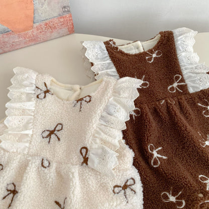 【BABY】冬新作蝶結び中綿カバーオールSK102703