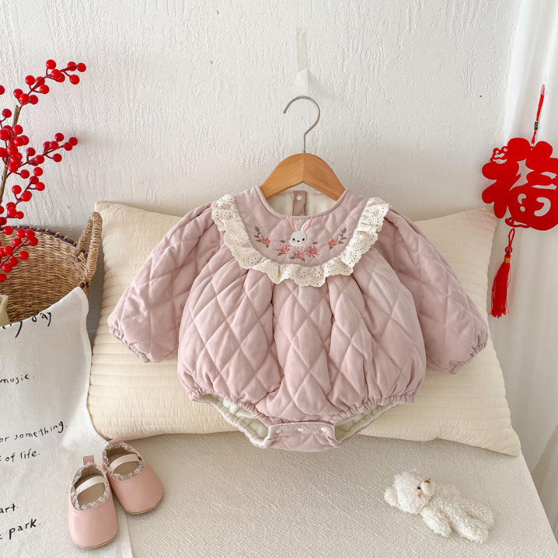 【BABY】冬新作うさぎ裏起毛カバーオールSK102715