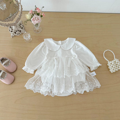 【BABY】チュールレースロンパースワンピSK103606