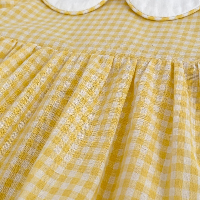 【BABY】夏新作 チェックあひる刺繍ロンパースSK104907