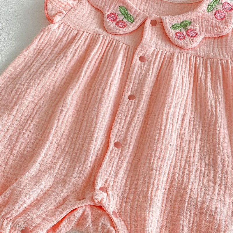 【BABY】夏新作さくらんぼ刺繍カバーオールSK106411