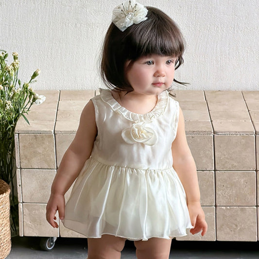 【BABY】夏新作サテンノースリーブロンパースドレスSK106408