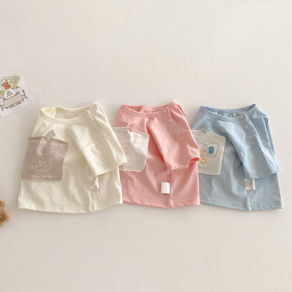 【BABY&KID】夏新作 アニマルロゴ可愛いＴシャツSK072004