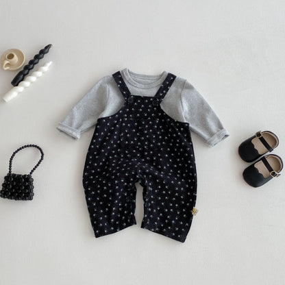 【BABY】花柄サロペット、トップスSK092530