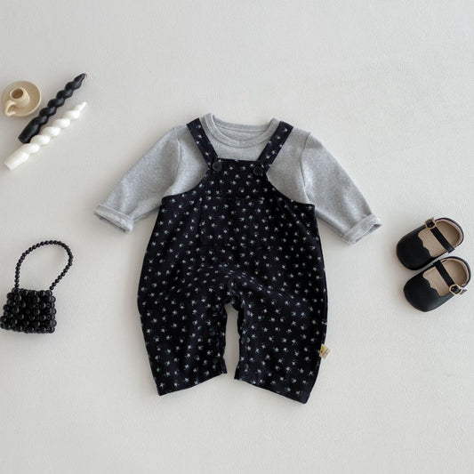 【BABY】花柄サロペット、トップスSK092530