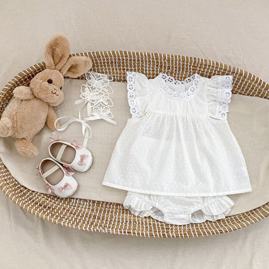 【BABY&KID】夏新作 ガーリーフリル袖セットアップSK081606