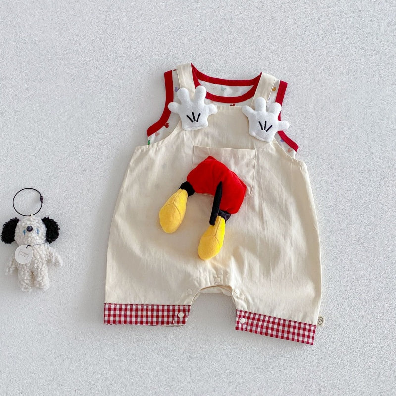【BABY&KID】夏新作立体カートゥーンサロペットショートパンツ、総柄タンクトップSK105615