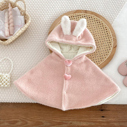 【BABY】うさ耳裏起毛あったかポンチョSK102934