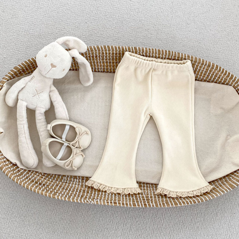 【BABY&KID】蝶結びニットカーデ、裏起毛レースパンツSK101438