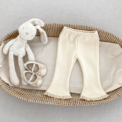 【BABY&KID】蝶結びニットカーデ、裏起毛レースパンツSK101438