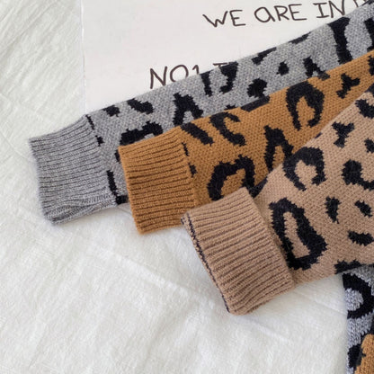 【BABY】冬新作レオパード柄ニットカバーオールSK102713