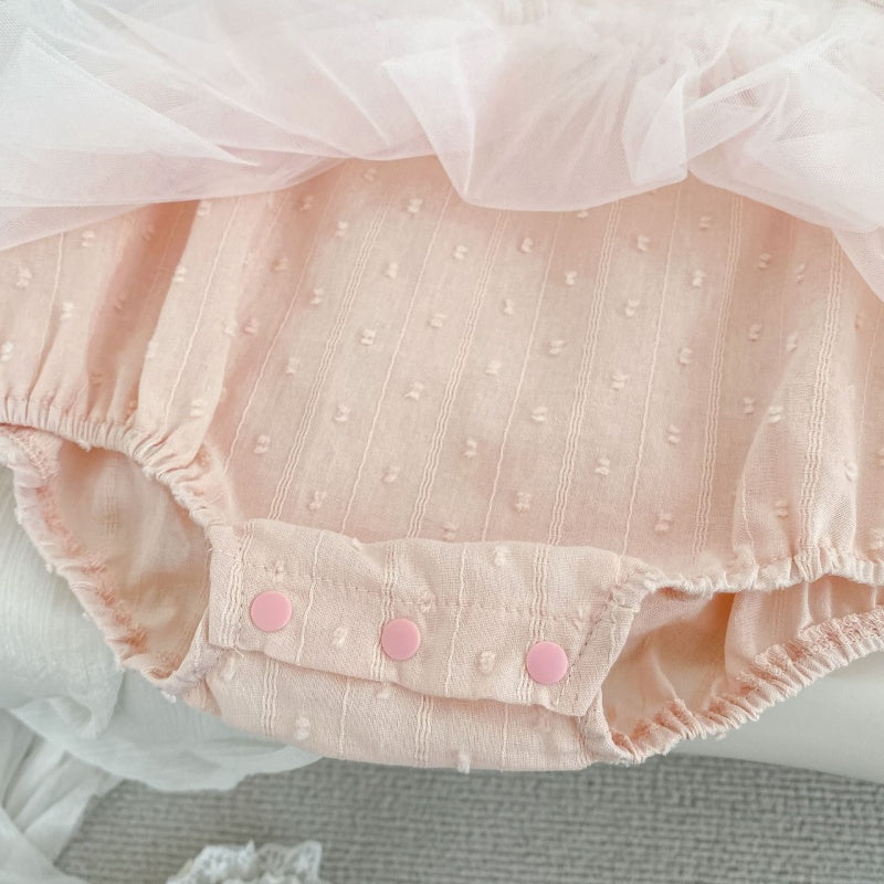 【BABY】夏新作蝶結びチュールロンパースSK105404
