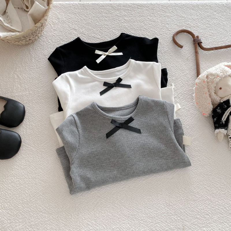【BABY】韓国風蝶結び長袖TシャツSK100323