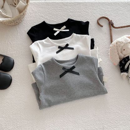 【BABY】韓国風蝶結び長袖TシャツSK100323