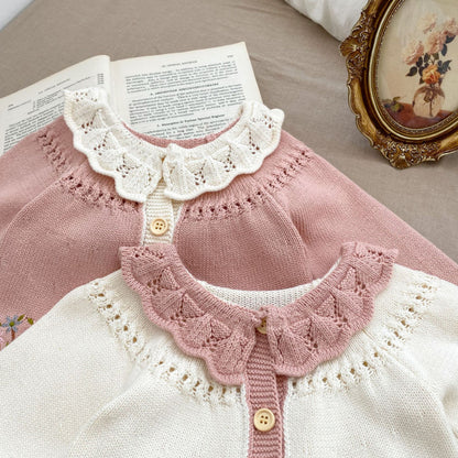 【BABY&KID】レトロ刺繍ニットカーディガンSK092911
