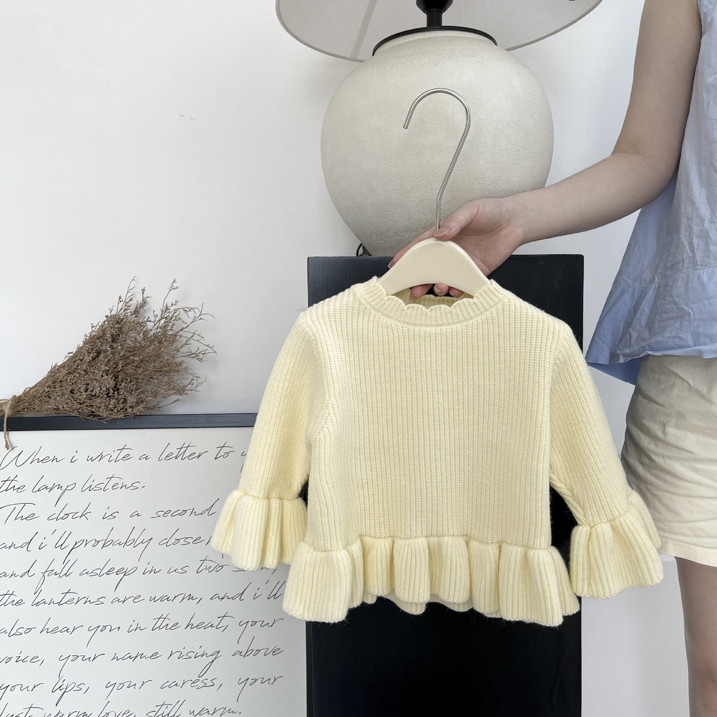 【BABY&KID】冬新作花柄の裾ニットセーターSK11420