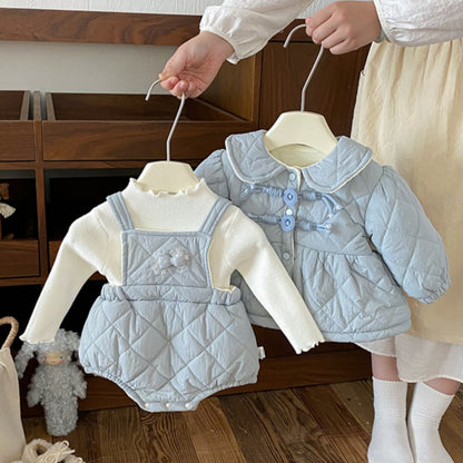【BABY】冬新作 リボン裏起毛キャミロンパース、アウターSK102126
