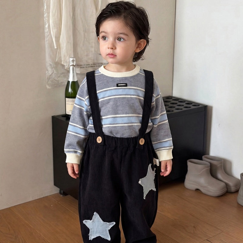 【BABY&KID】星柄サロペット、ボーダートレーナーSK107017
