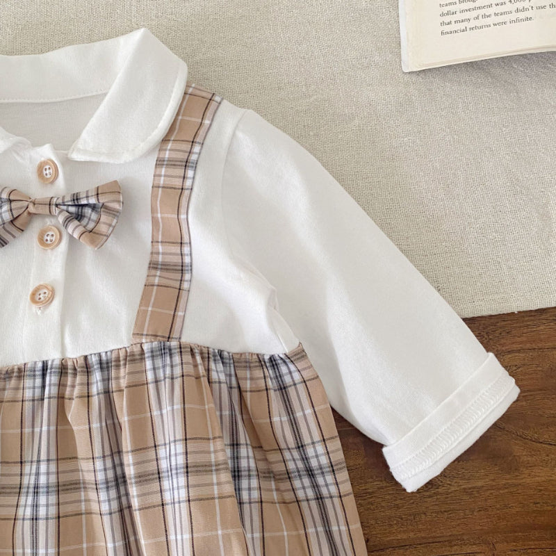 【BABY】チェック切替ロンパース＆帽子SK103613