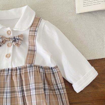 【BABY】チェック切替ロンパース＆帽子SK103613