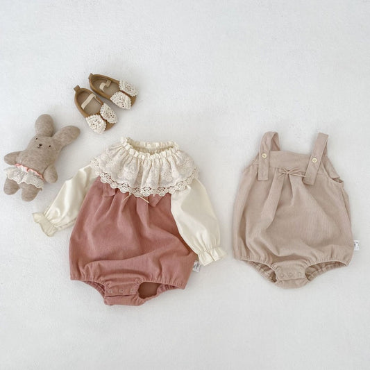 【BABY】蝶結びコーデュロイロンパースSK104107