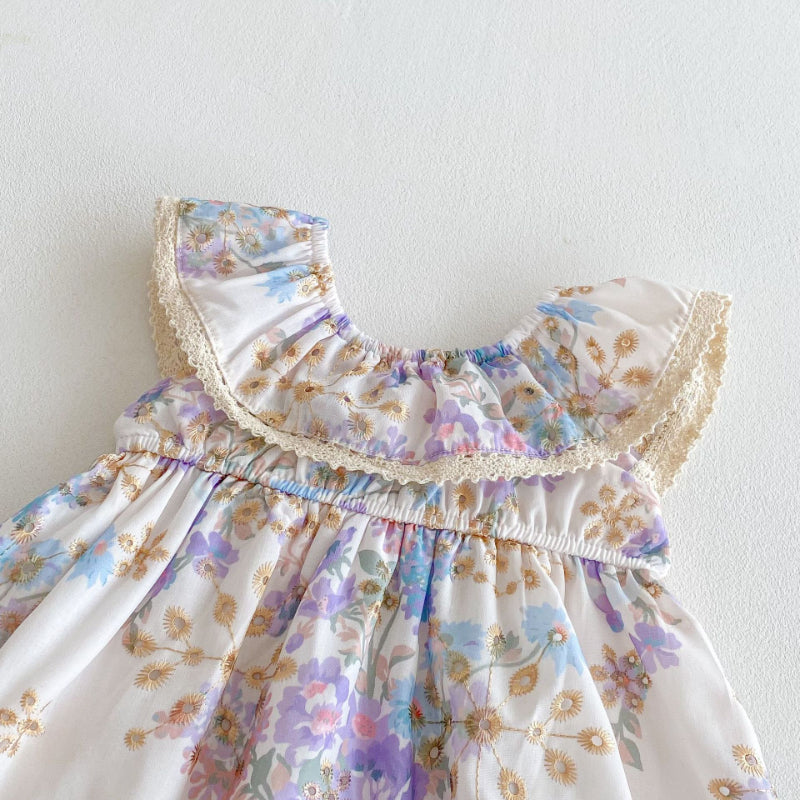 【BABY&KID】夏新作 クルーネック小花柄ワンピースSK082615