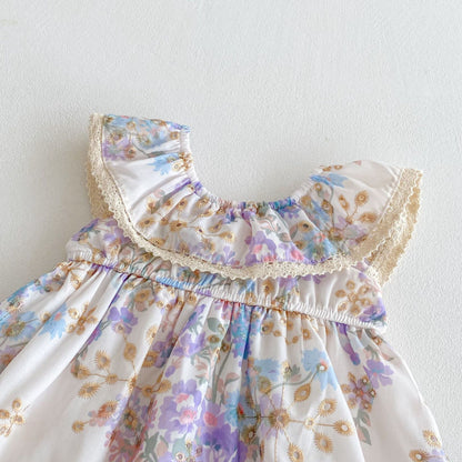 【BABY&KID】夏新作 クルーネック小花柄ワンピースSK082615
