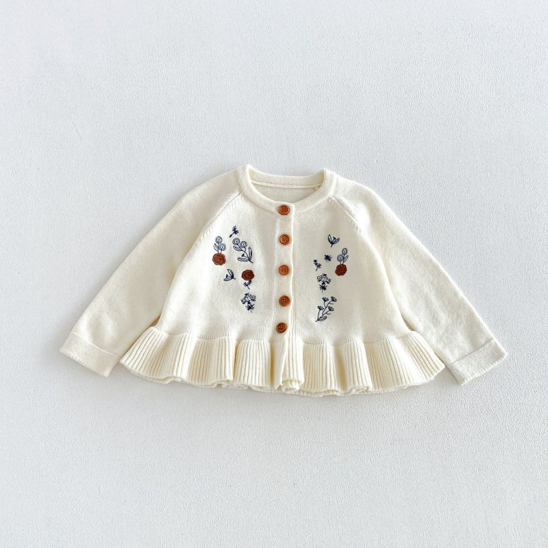 【BABY&KID】刺繍ニットカーディガン、ストレートパンツSK107209