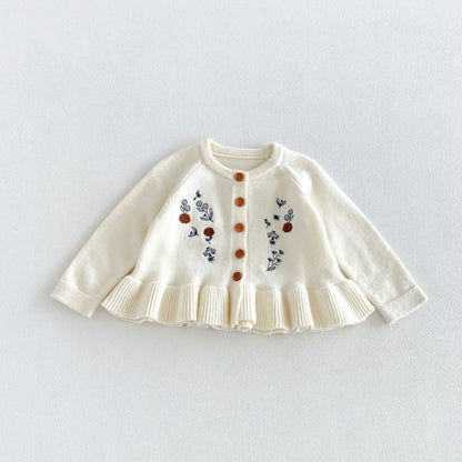 【BABY&KID】刺繍ニットカーディガン、ストレートパンツSK107209